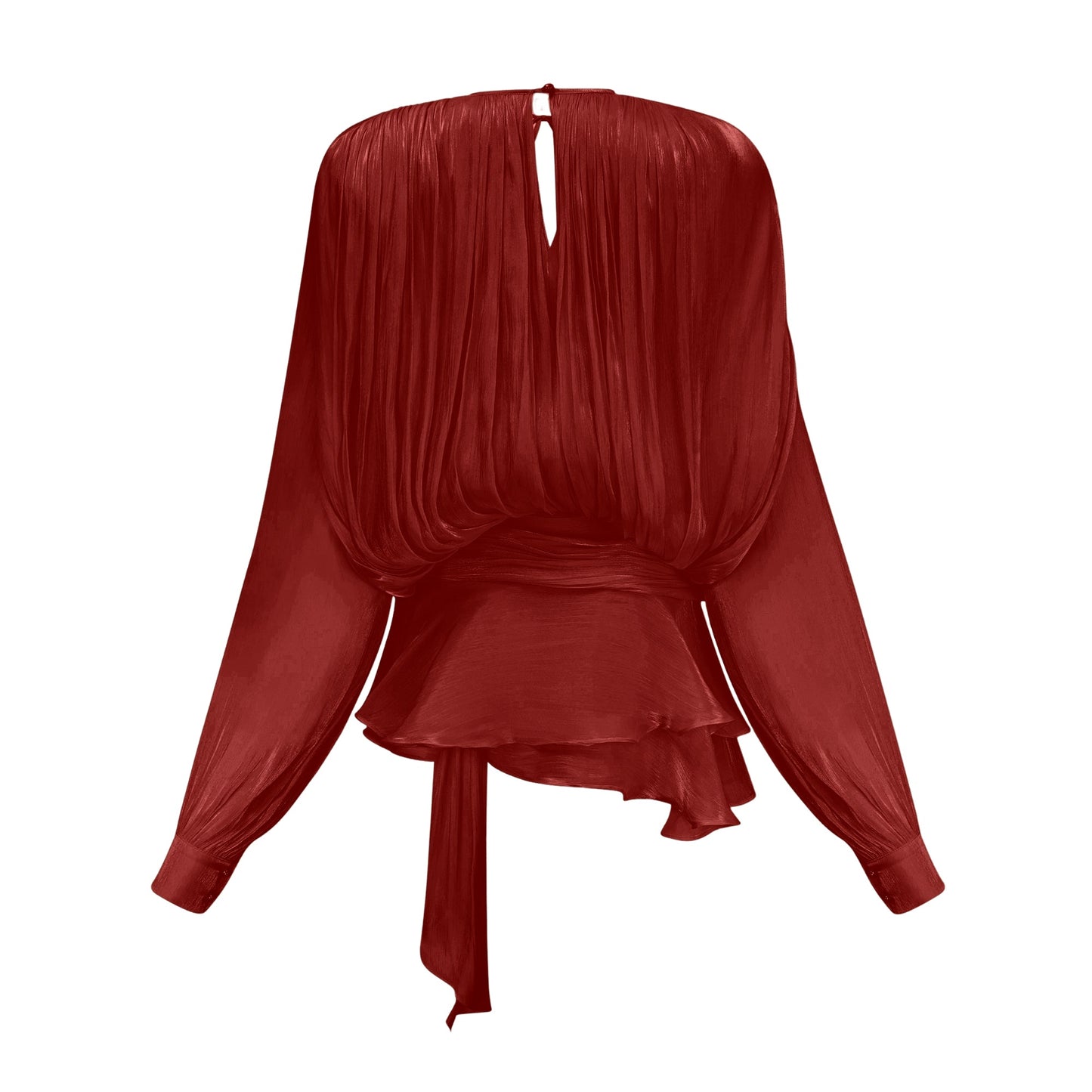 Eugénie Red Fully Pleated Ruffled Mini Dress