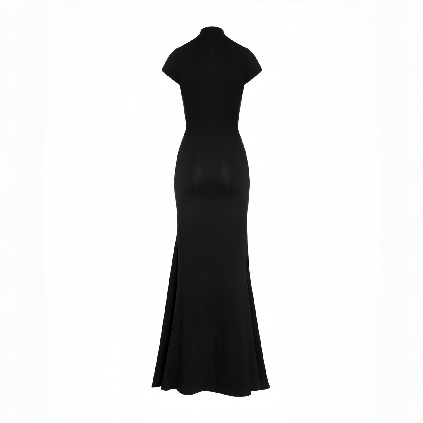 Andrea Black Keyhole Maxi Dress with High Thigh Slit
