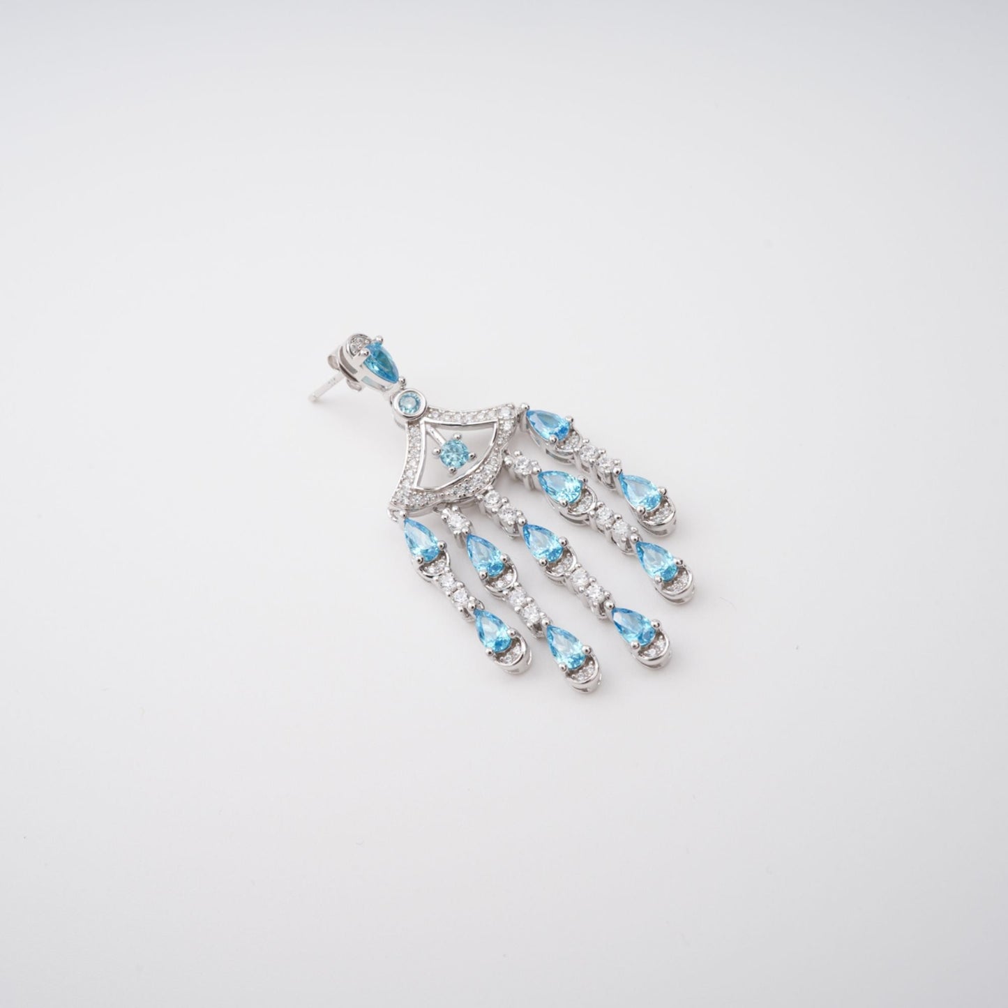Raphaëlle Blue Crystal Embellished Sterling Silver Earrings