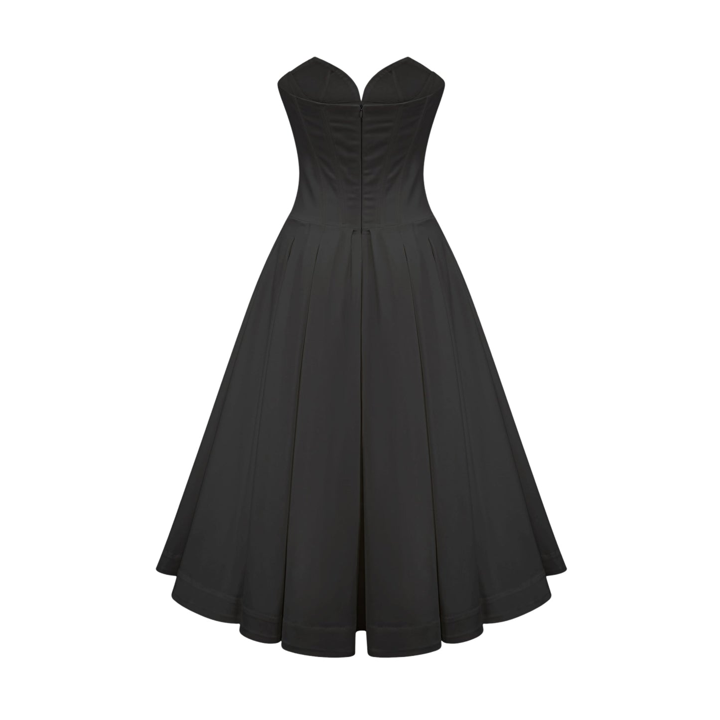 Katherine Black Off-Shoulder Corset Midi Dress (Final Sale-US Only)