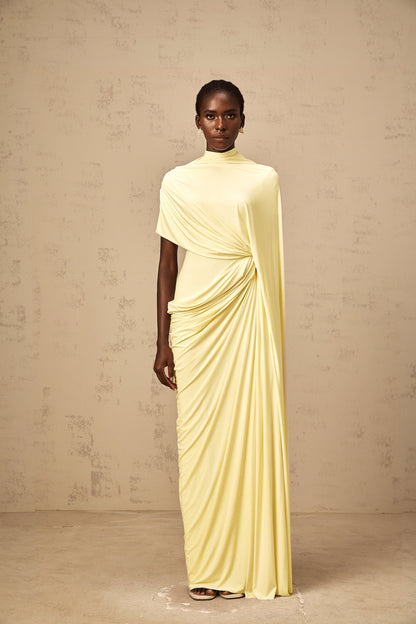 Fenella Asymmetrical Draped Cape & Dress Matching Set