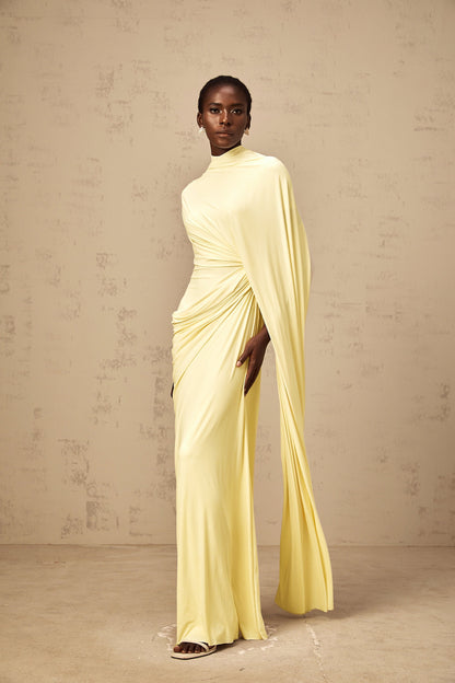 Fenella Asymmetrical Draped Cape & Dress Matching Set