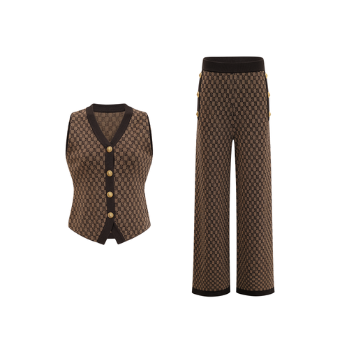 Cyrielle monogram-jacquard top & trousers matching set（Final Sale）