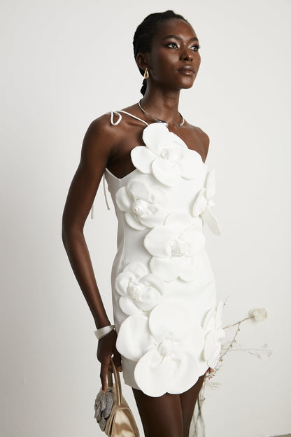 Liane White Floral Off-Shoulder Mini Dress