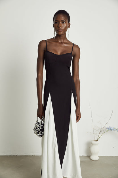 Sofie Two Tone Pleated Maxi Dress