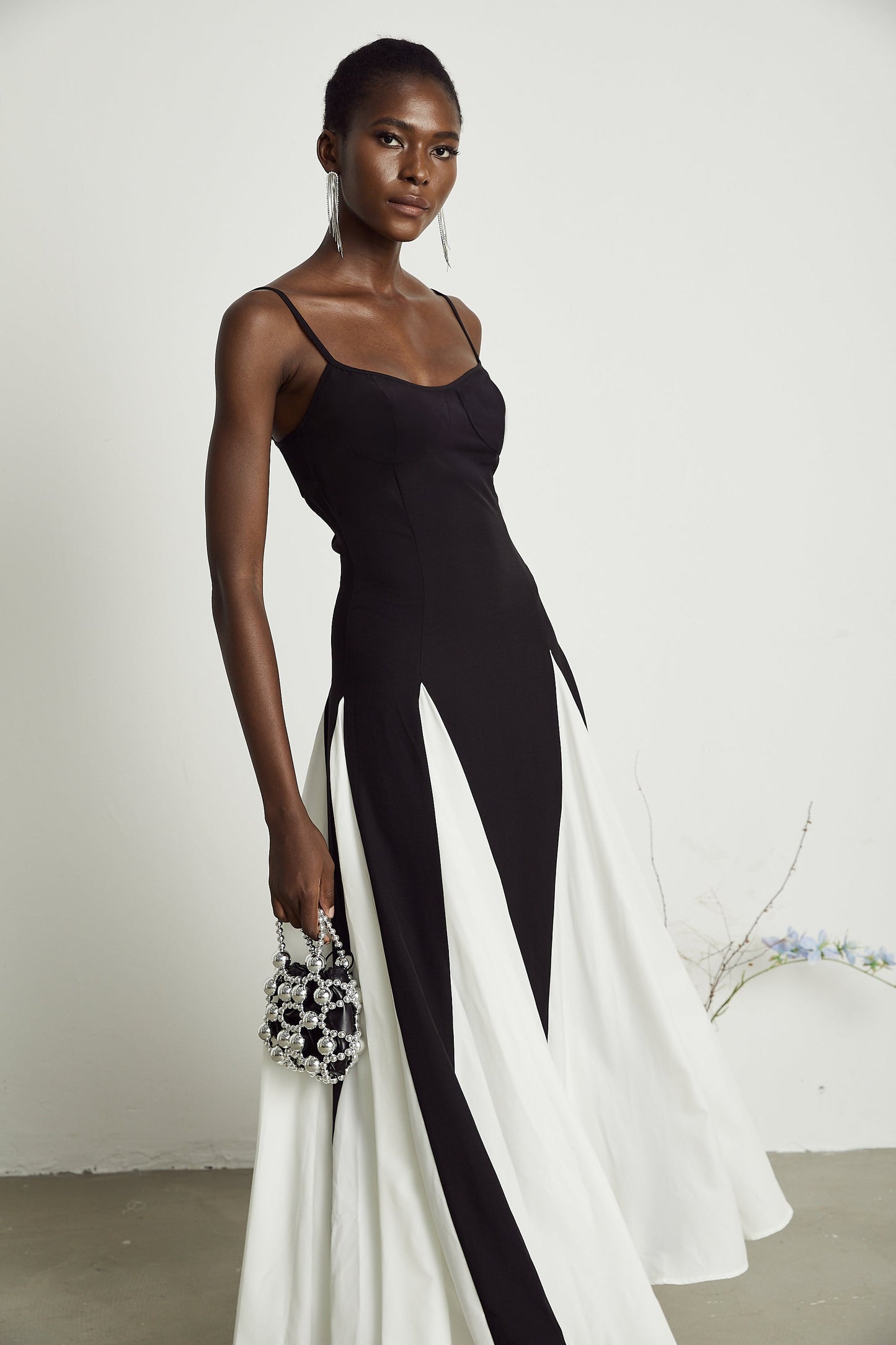 Sofie Two Tone Pleated Maxi Dress