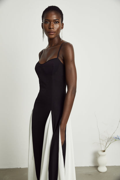 Sofie Two Tone Pleated Maxi Dress