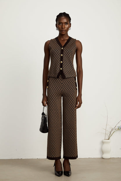 Cyrielle monogram-jacquard top & trousers matching set（Final Sale）