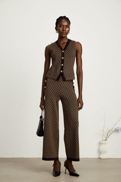 Cyrielle monogram-jacquard top & trousers matching set（Final Sale）