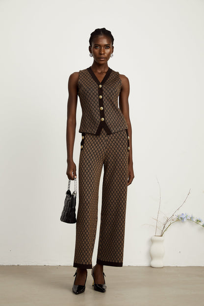 Cyrielle monogram-jacquard top & trousers matching set（Final Sale）