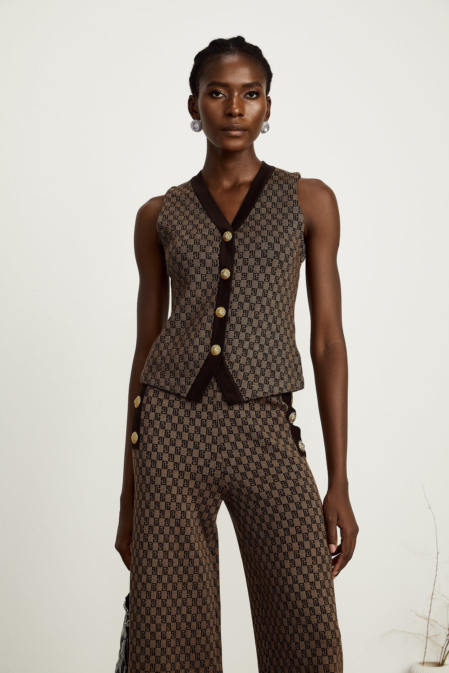 Cyrielle monogram-jacquard top & trousers matching set（Final Sale）