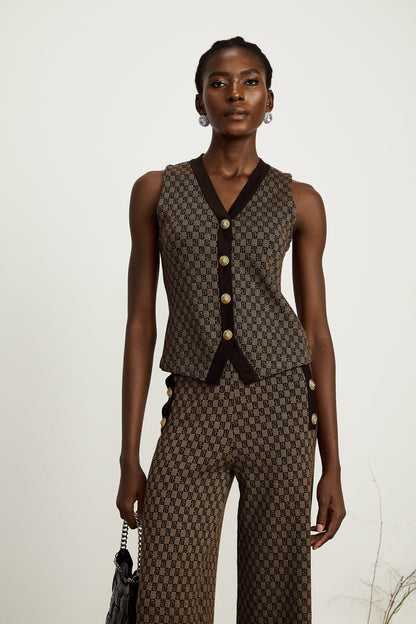 Cyrielle monogram-jacquard top & trousers matching set（Final Sale）