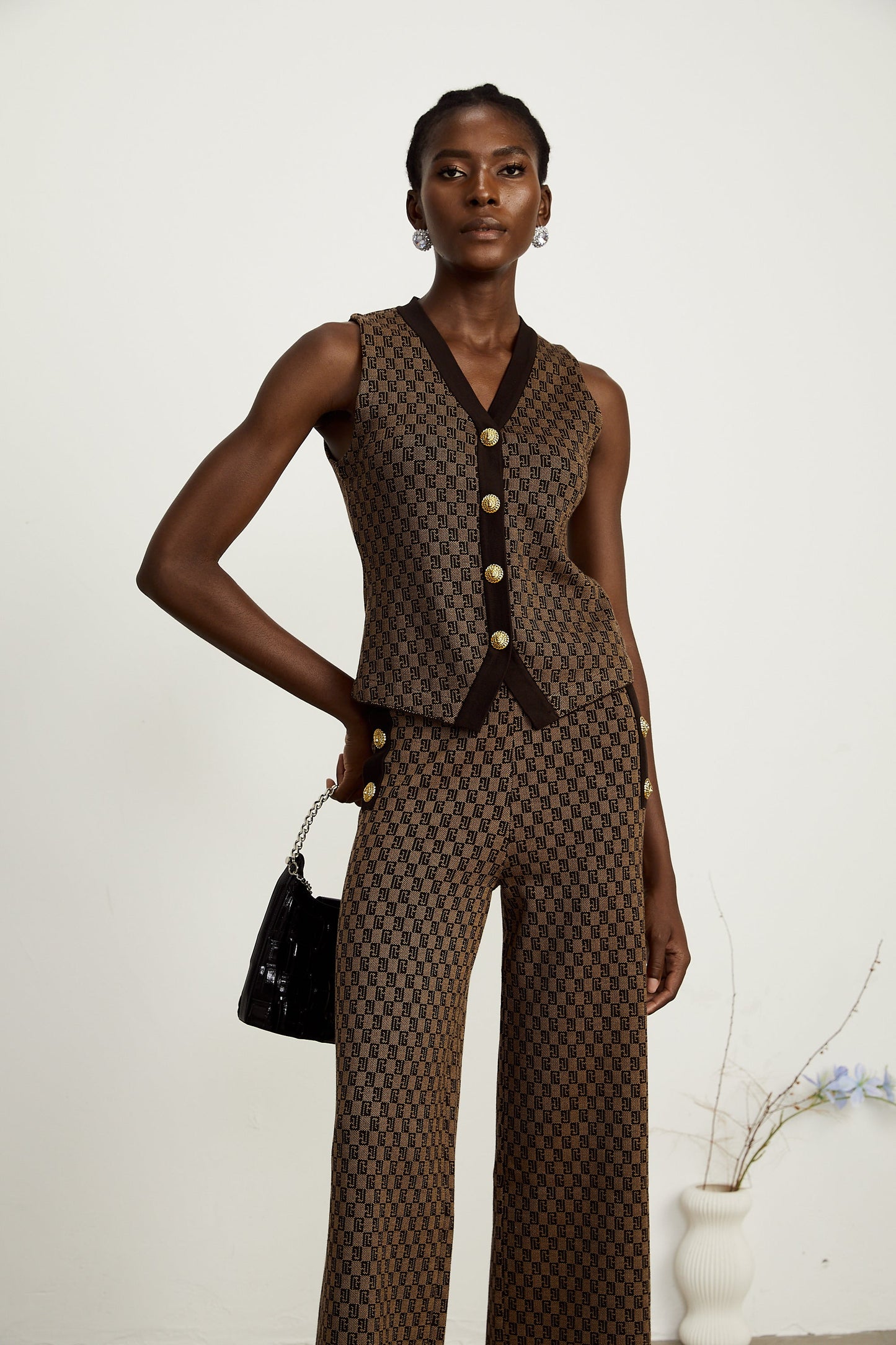 Cyrielle monogram-jacquard top & trousers matching set（Final Sale）