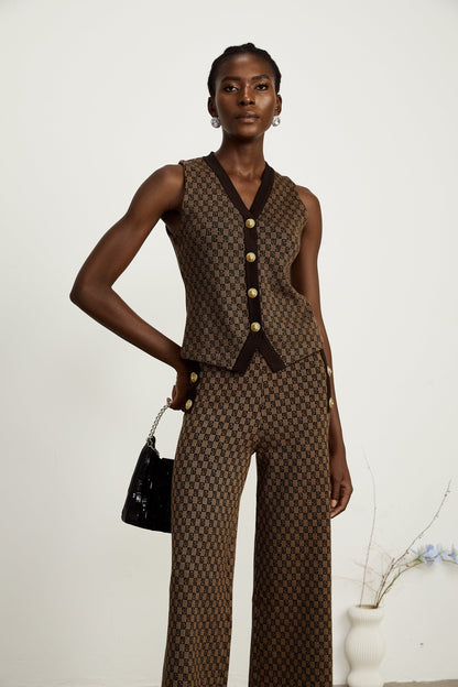 Cyrielle monogram-jacquard top & trousers matching set（Final Sale）