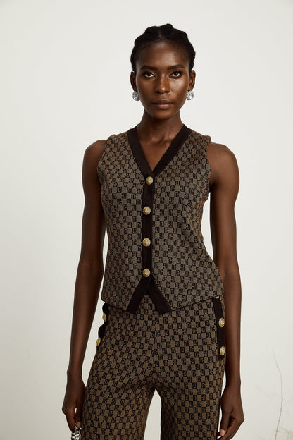 Cyrielle monogram-jacquard top & trousers matching set（Final Sale）