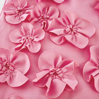 Magali Pink Sleeveless Maxi Dress with Faux Flower & Bow-Tie Embellishment