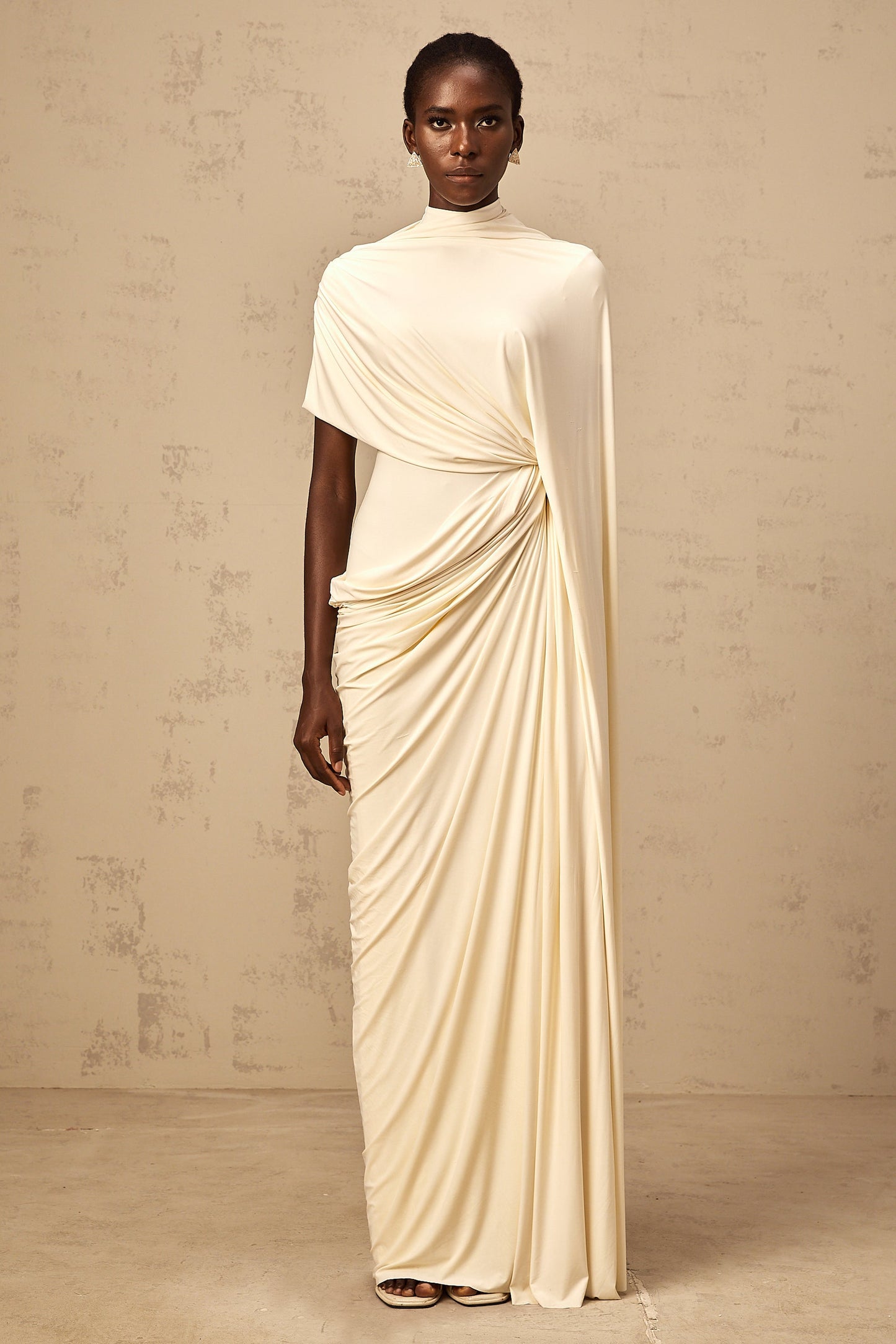 Fenella Asymmetrical Draped Cape & Dress Matching Set