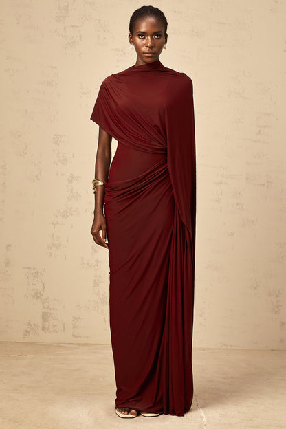 Fenella Asymmetrical Draped Cape & Dress Matching Set