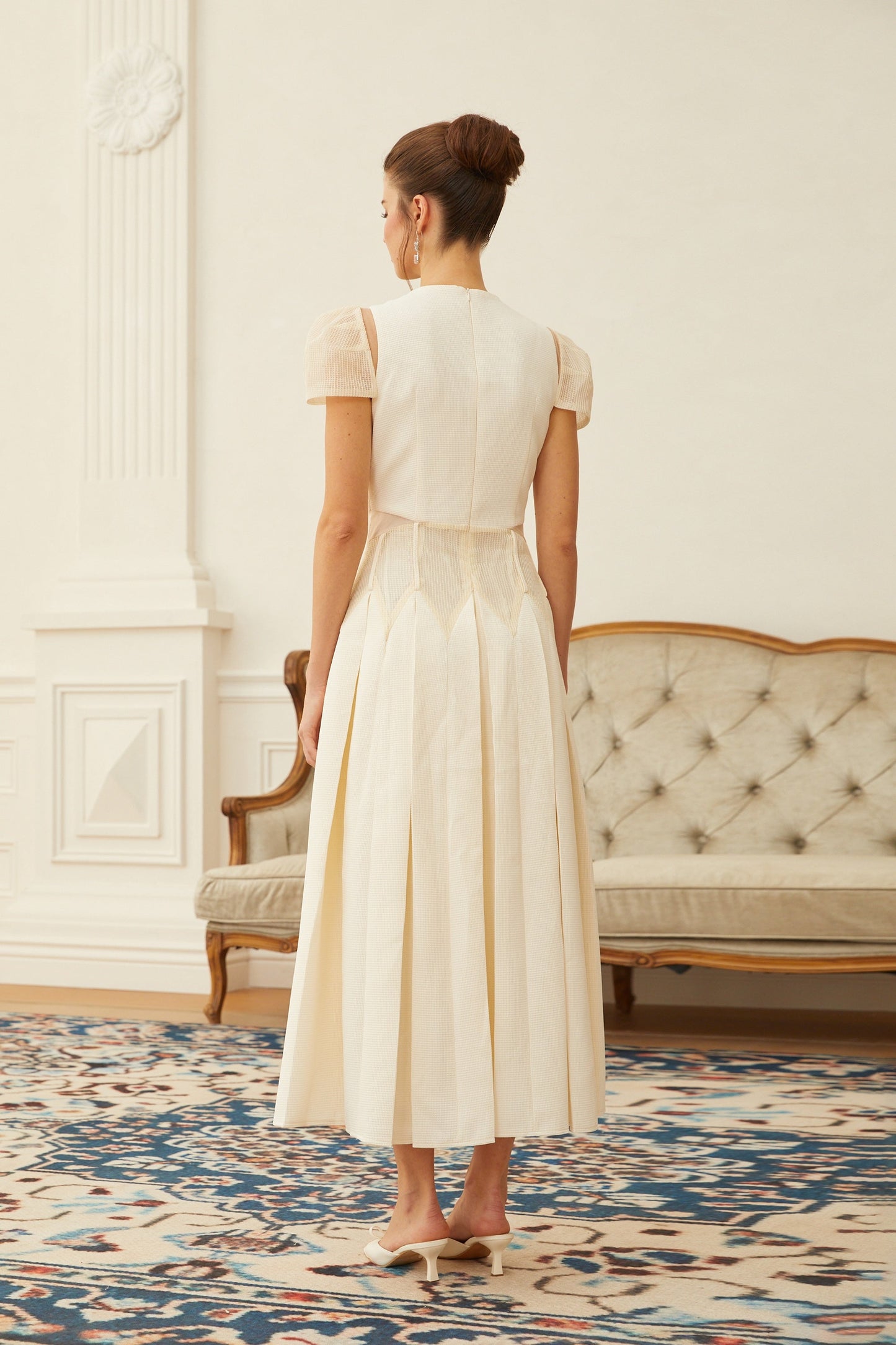 Maelle White Flower Embroidered Maxi Dress