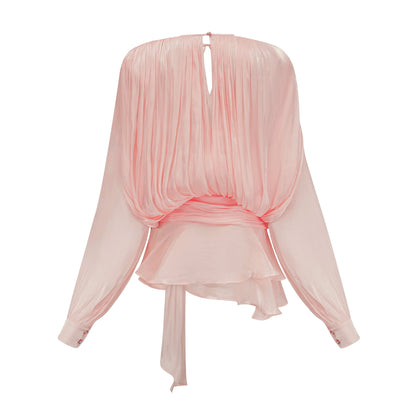Eugénie Pink Fully Pleated Ruffled Mini Dress