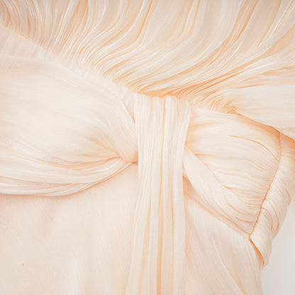 Eugénie Neutral Fully Pleated Ruffled Mini Dress