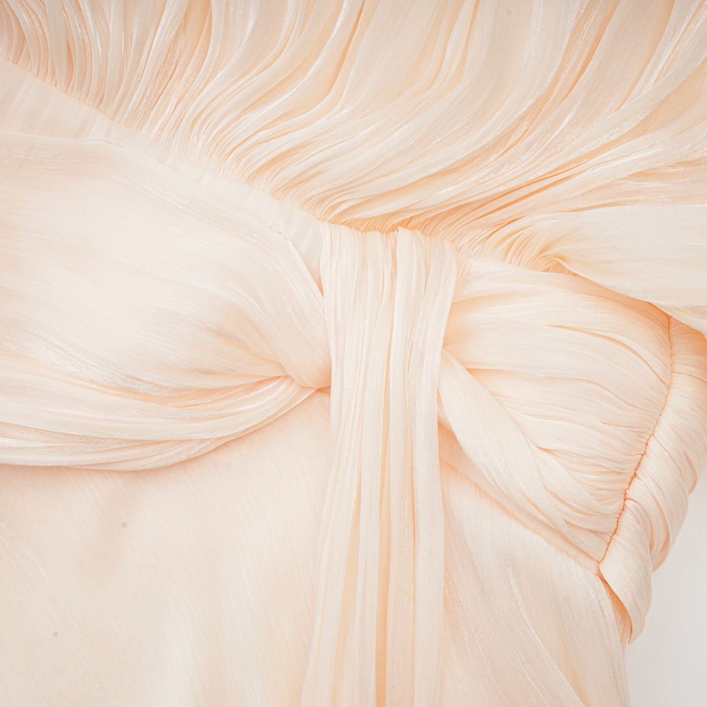 Eugénie Neutral Fully Pleated Ruffled Mini Dress