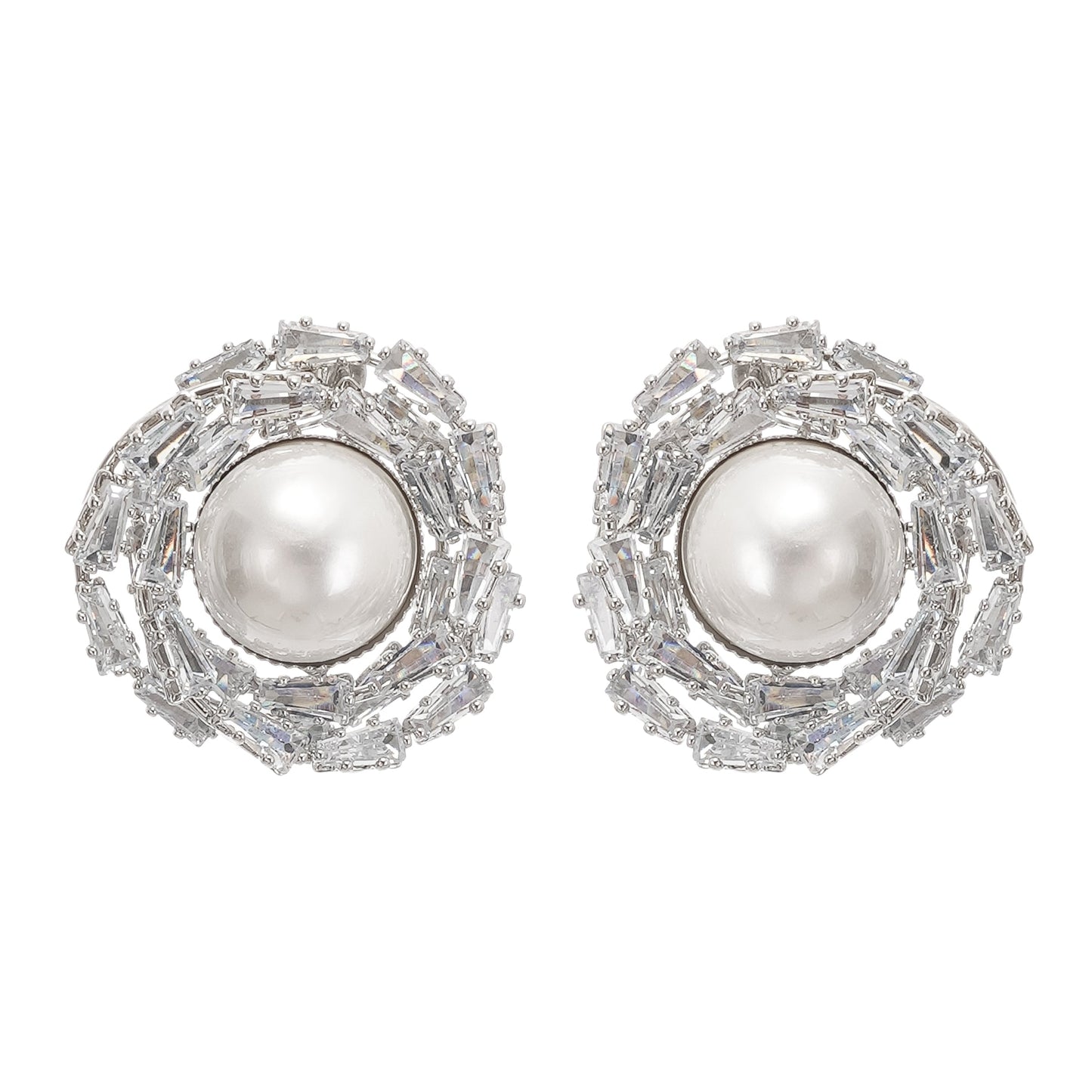 Emmelina crystal-embellished faux-pearl earrings