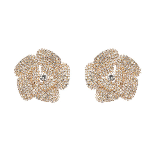 Saira crystal-embellished floral earrings