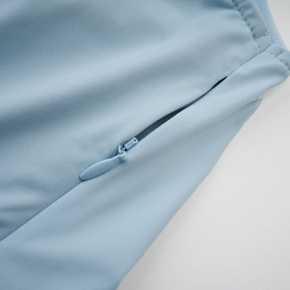 Catherine asymmetrical pleated maxi dress in Baby-blue