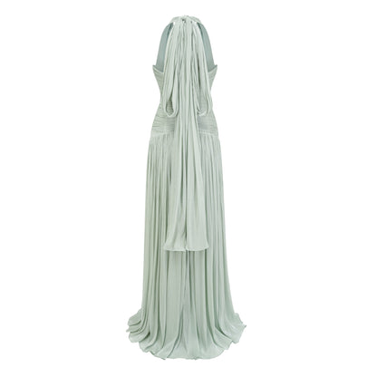 Uranie Mint Green Gathered Maxi Dress