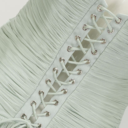 Uranie Mint Green Gathered Maxi Dress