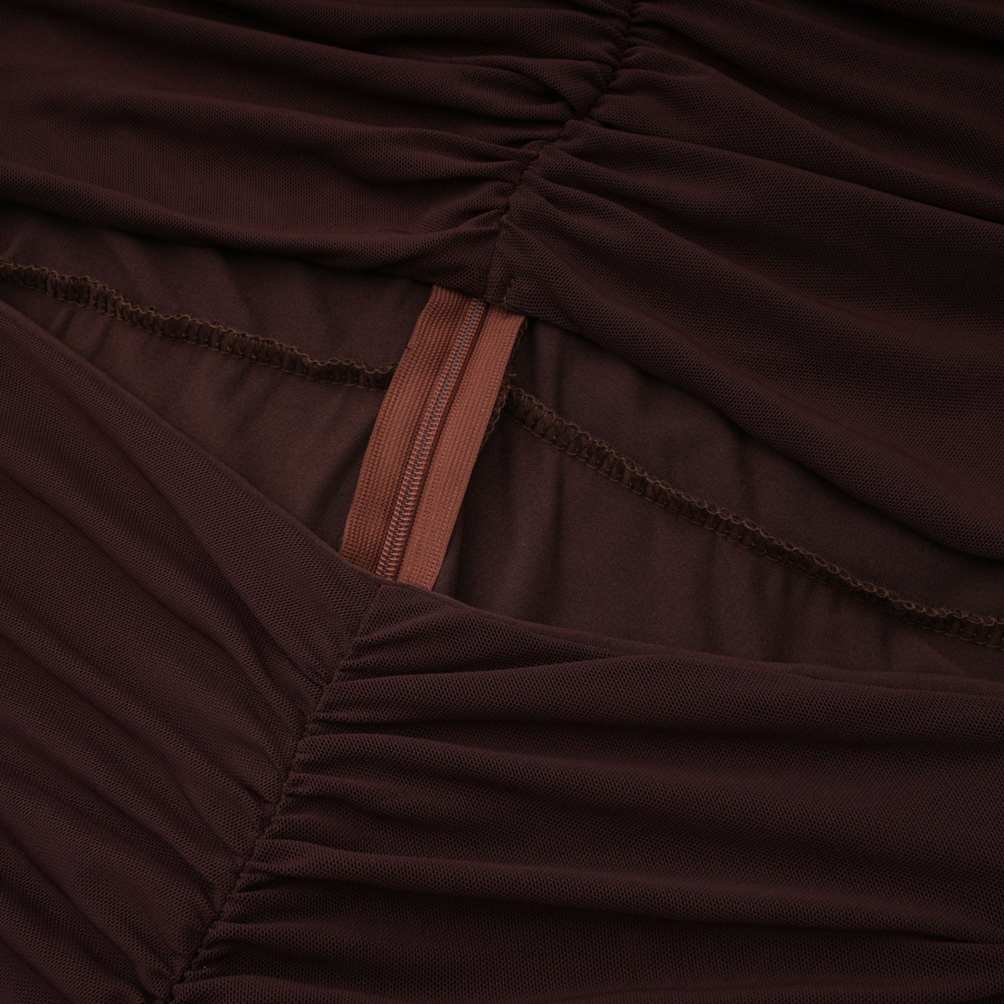 Bruna Cut-Out Ruched Mesh Maxi Dress