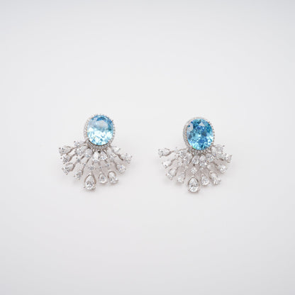 Noémie Blue Crystal Embellished Sterling Silver Earrings