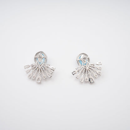 Noémie Blue Crystal Embellished Sterling Silver Earrings