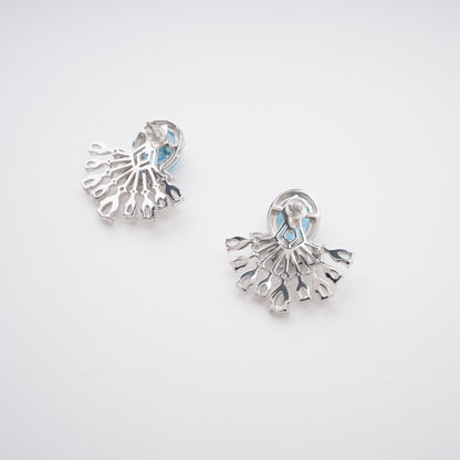 Noémie Blue Crystal Embellished Sterling Silver Earrings