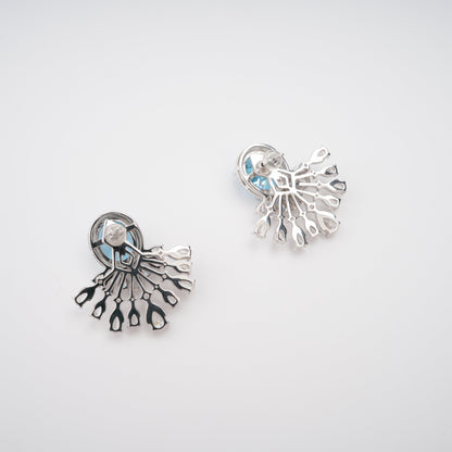 Noémie Blue Crystal Embellished Sterling Silver Earrings
