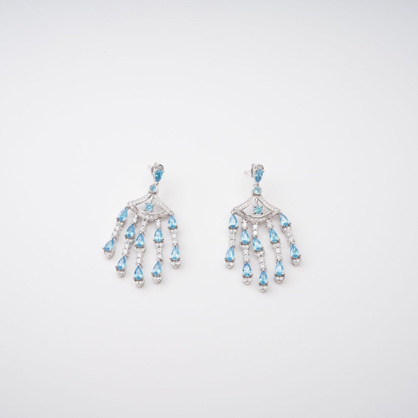 Raphaëlle Blue Crystal Embellished Sterling Silver Earrings