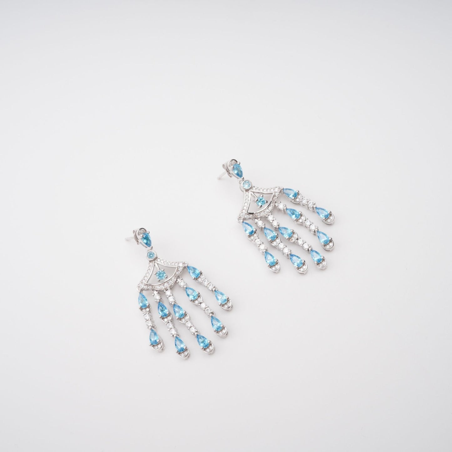 Raphaëlle Blue Crystal Embellished Sterling Silver Earrings