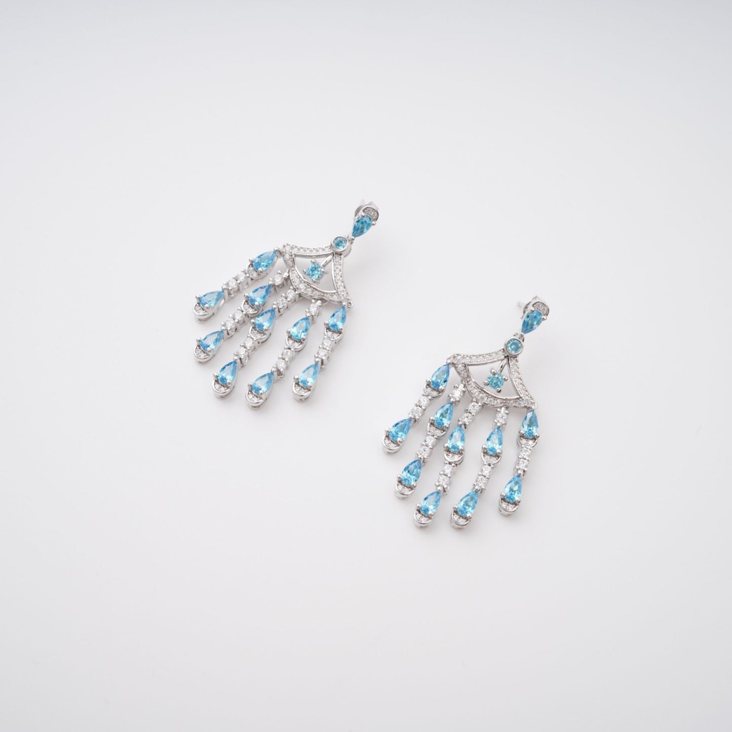 Raphaëlle Blue Crystal Embellished Sterling Silver Earrings