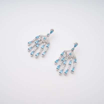 Raphaëlle Blue Crystal Embellished Sterling Silver Earrings