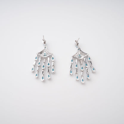 Raphaëlle Blue Crystal Embellished Sterling Silver Earrings