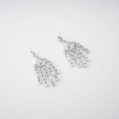 Raphaëlle Blue Crystal Embellished Sterling Silver Earrings