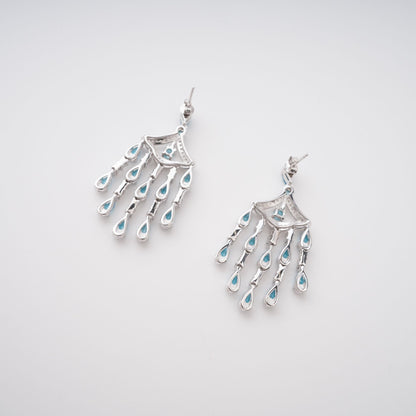 Raphaëlle Blue Crystal Embellished Sterling Silver Earrings