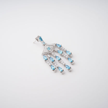 Raphaëlle Blue Crystal Embellished Sterling Silver Earrings