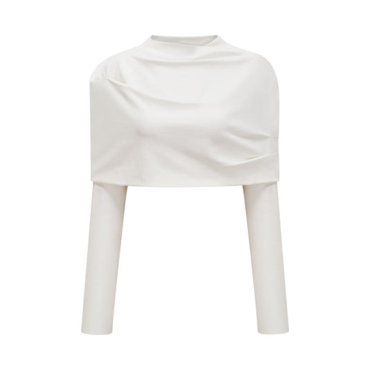 Hanna white ruched cropped top (Final Sale)