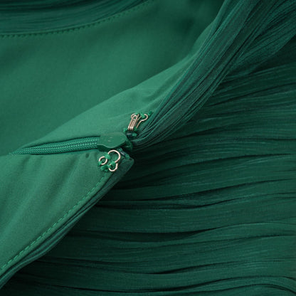 Emerald Green One Shoulder Ruched Maxi Dress