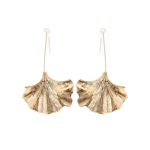 Juliet gold ginkgo drop earrings