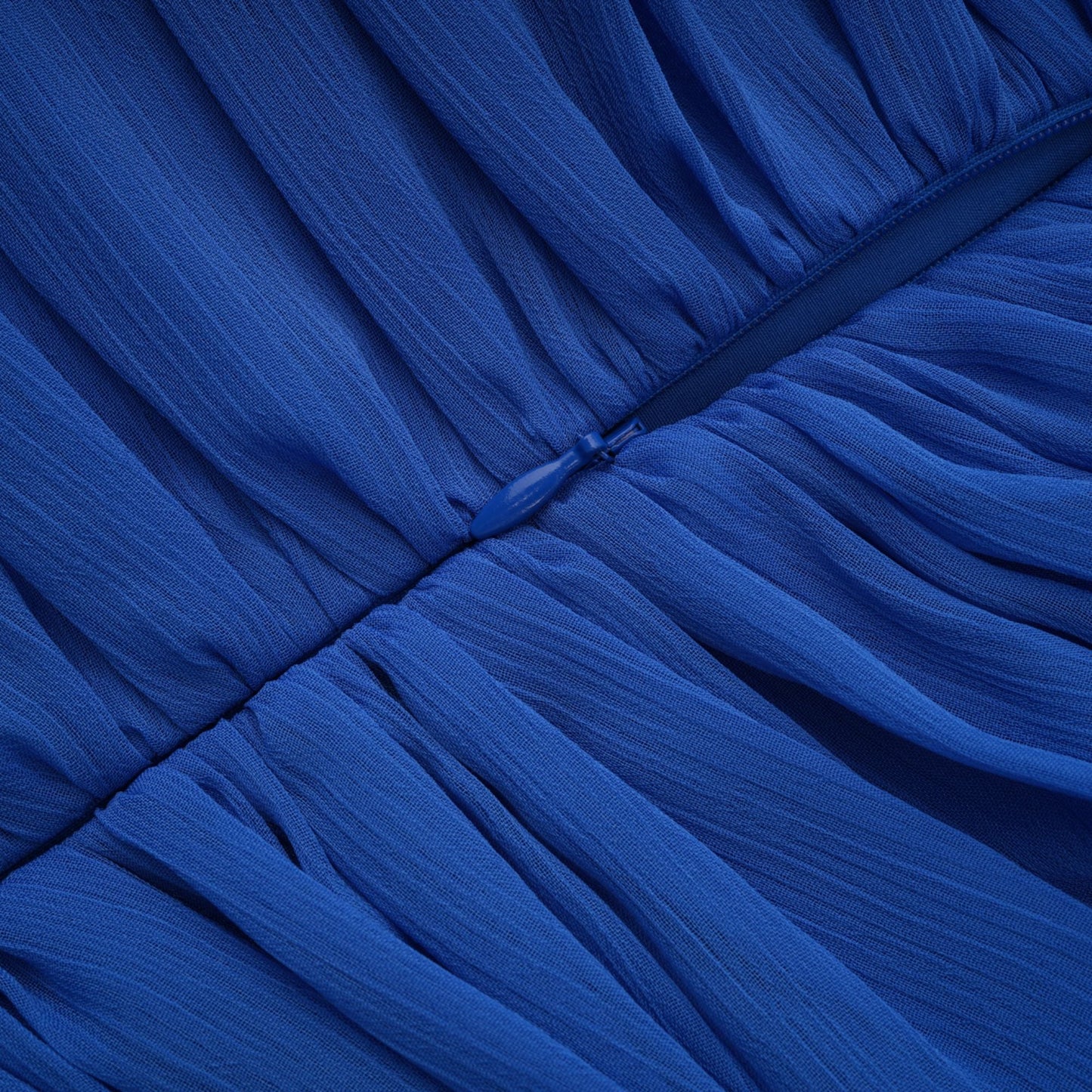 Faustine Blue Cape Design Ruched Maxi Dress