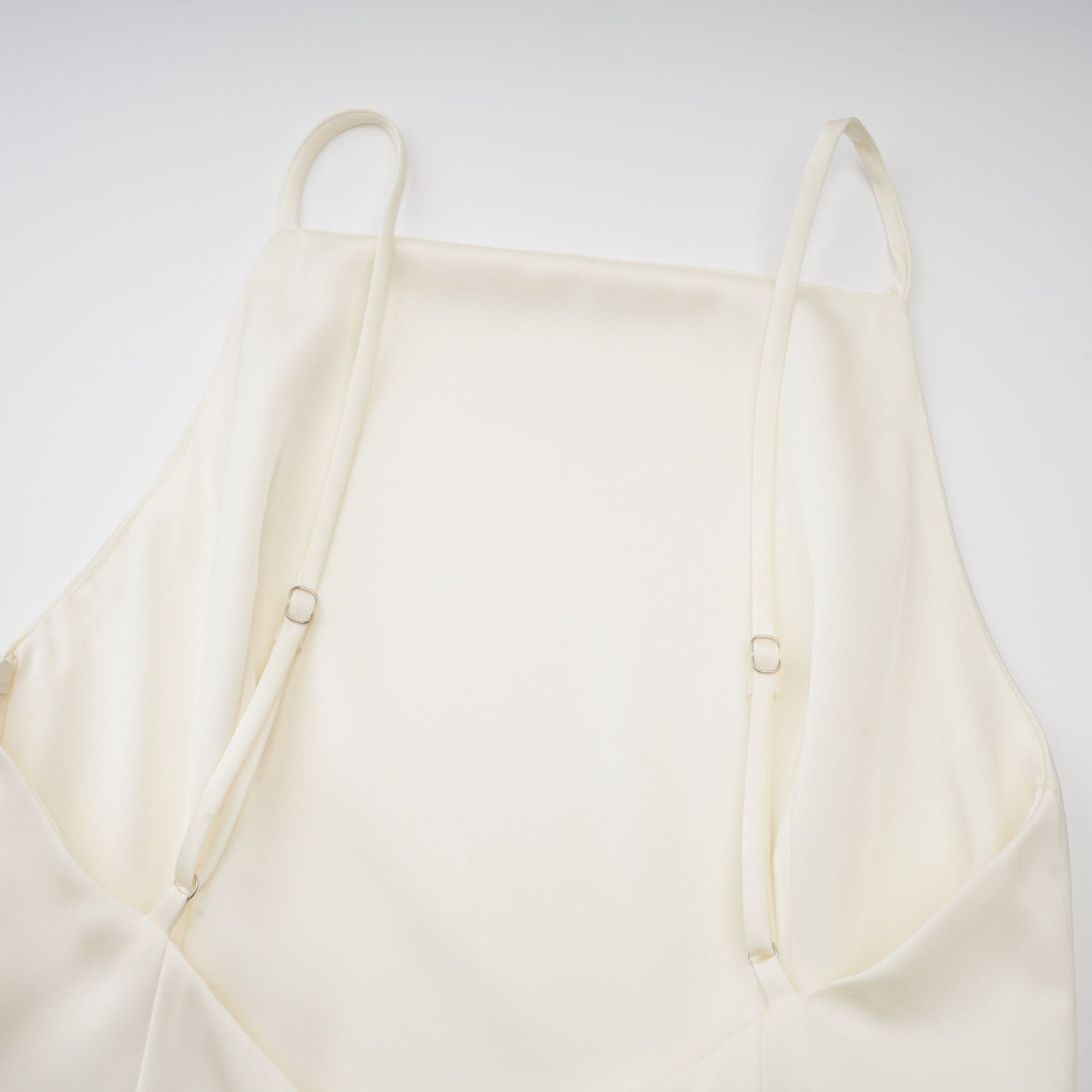 Lyna White Satin Ruffled Mini Dress with Shawl Panel Detail