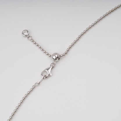 Beata Aquamarine Pear Cut Gemstone Asymmetrical Pendant Sterling Silver Necklace